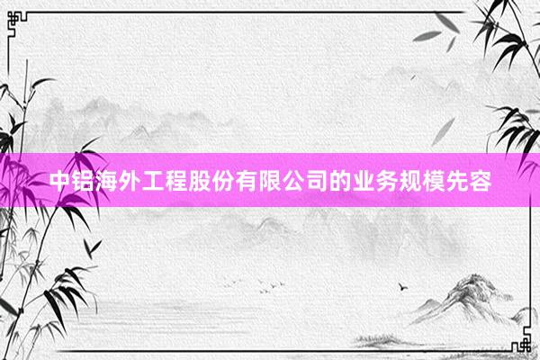 中铝海外工程股份有限公司的业务规模先容