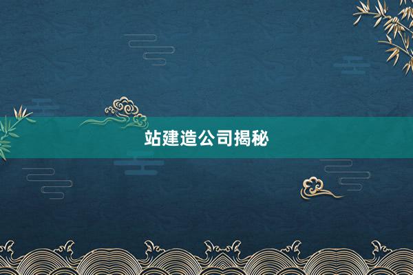 站建造公司揭秘
